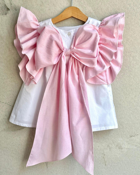 Bluza Jellyfish cu volane si funda maxi roz