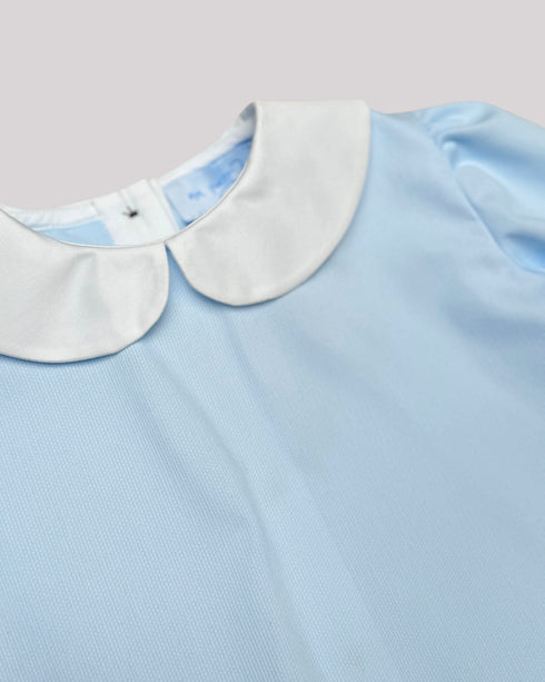 Camasa albastra cu guler rotund