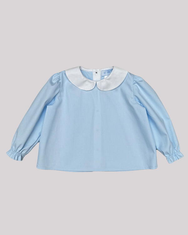 Camasa albastra cu guler rotund