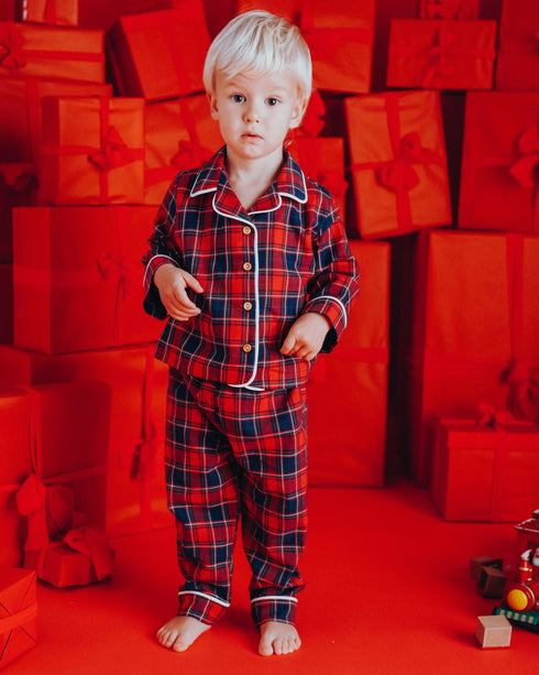 PIJAMA UNISEX CAROURI ROSII