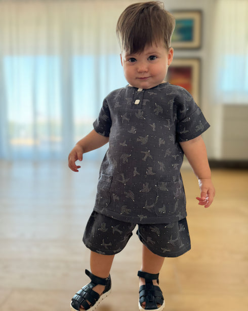 Compleu din muselina cu pasari