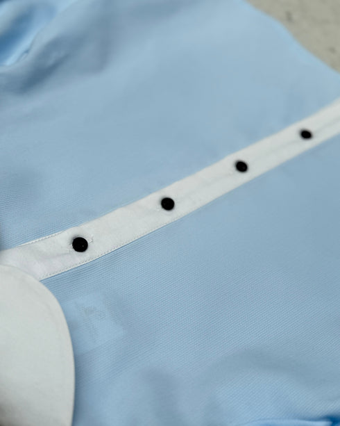 Camasa albastra cu guler rotund