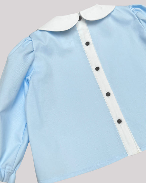 Camasa albastra cu guler rotund