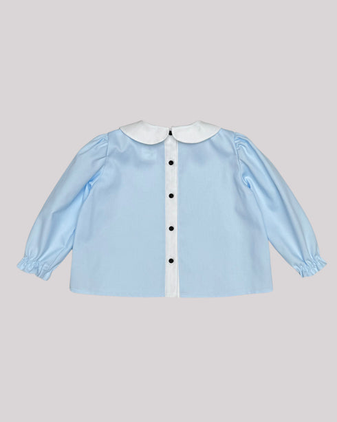 Camasa albastra cu guler rotund