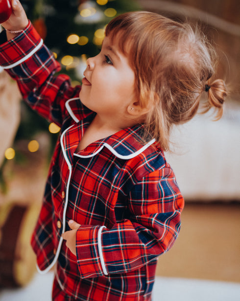 PIJAMA UNISEX CAROURI ROSII