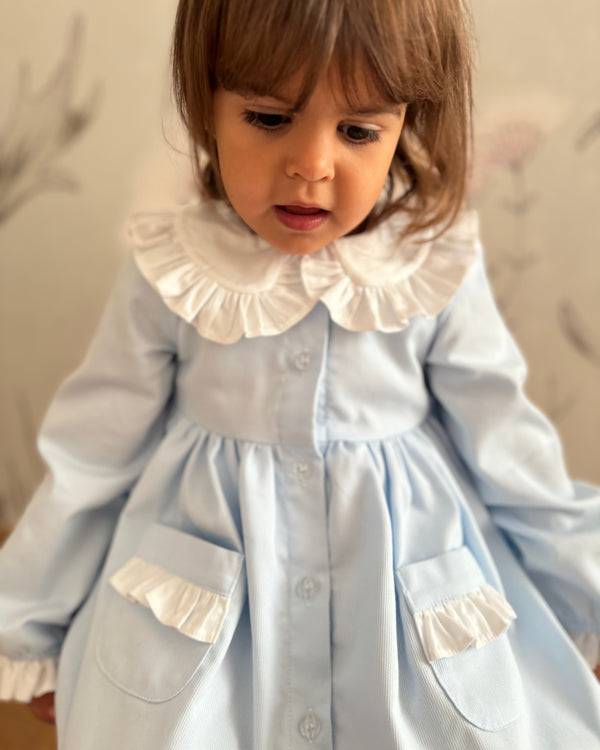 Rochie cu volane diafane blue