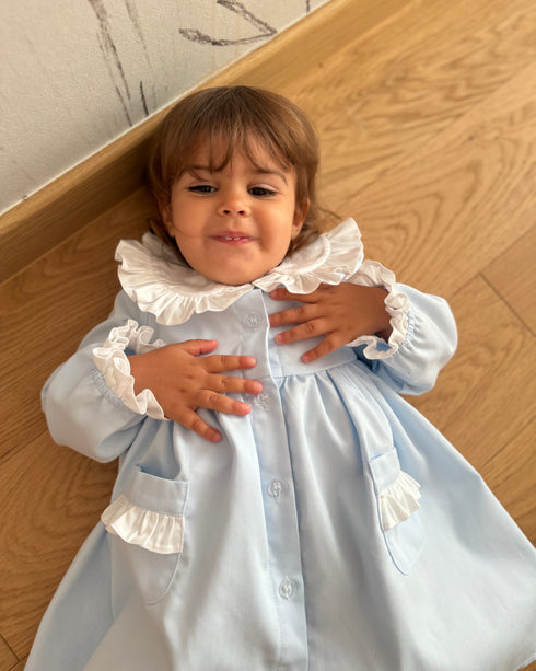 Rochie cu volane diafane blue