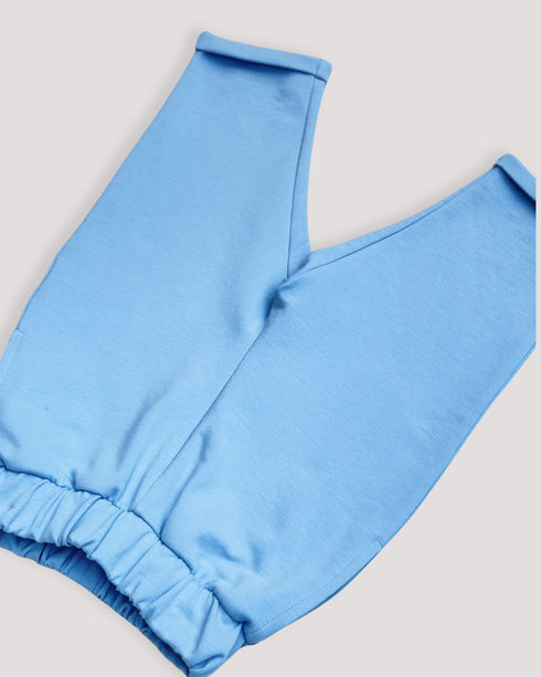 Pantaloni din jerse albastru