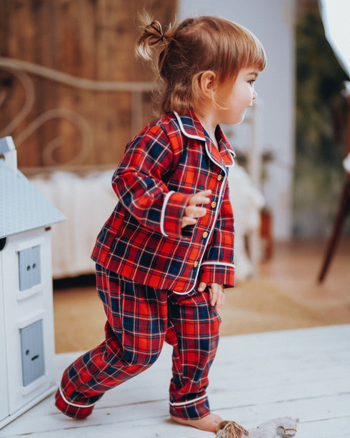 PIJAMA UNISEX CAROURI ROSII