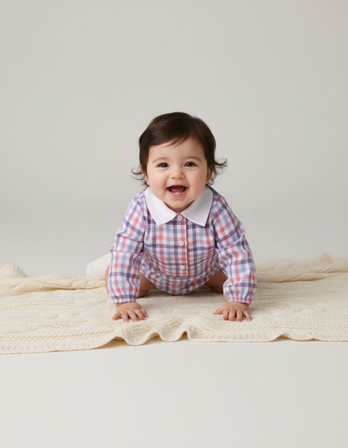 Body carouri albastre si guler alb