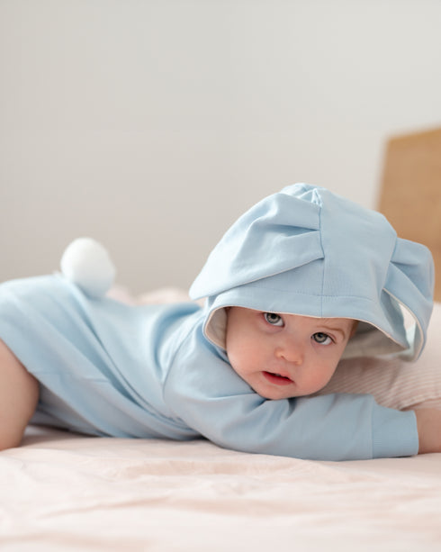 Body din jerse cu urechi de iepuras blue