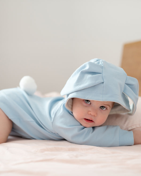 Body din jerse cu urechi de iepuras blue