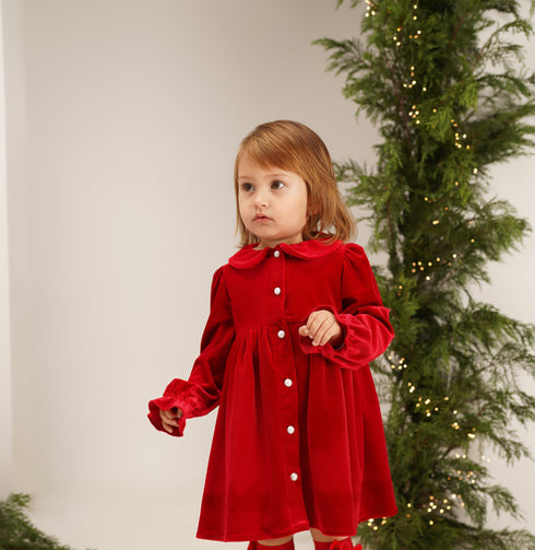 Rochie catifea rosie Clara