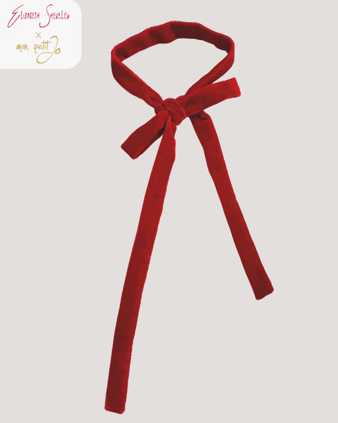 Panglica/papion din catifea rosie