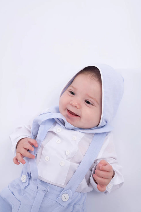 Boneta din bumbac albastru