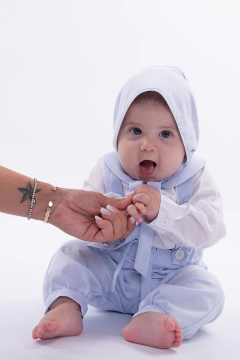 Boneta din bumbac albastru