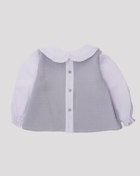 Compleu camasa si fusta waffle bumbac