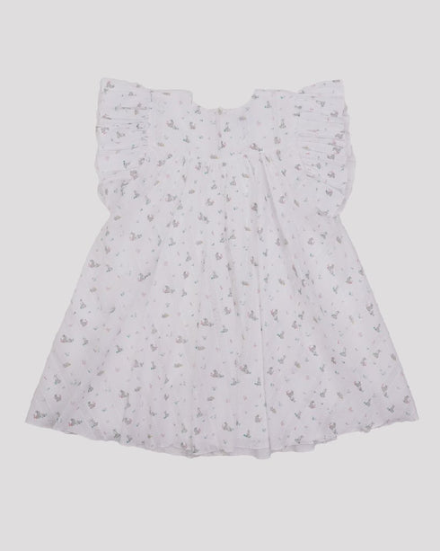 Rochie alba din bumbac brodat