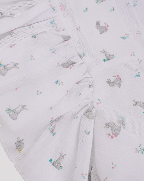 Rochie alba din bumbac brodat