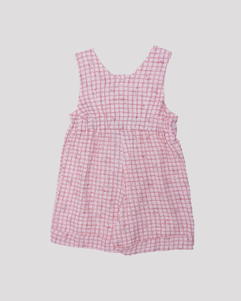 Salopeta scurta cu carouri rosii