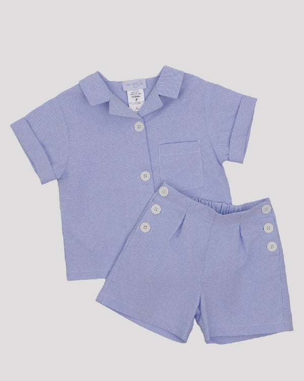 Compleu elegant din bumbac albastru