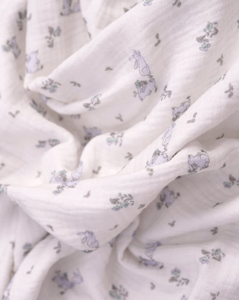 Paturica din muselina cu iepurasi blue