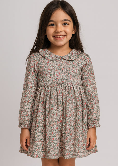 Rochie din bumbac cu guler cret