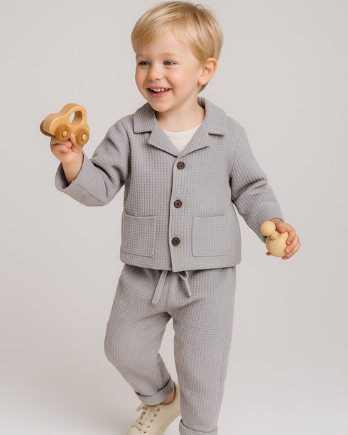 Pantaloni waffle din bumbac