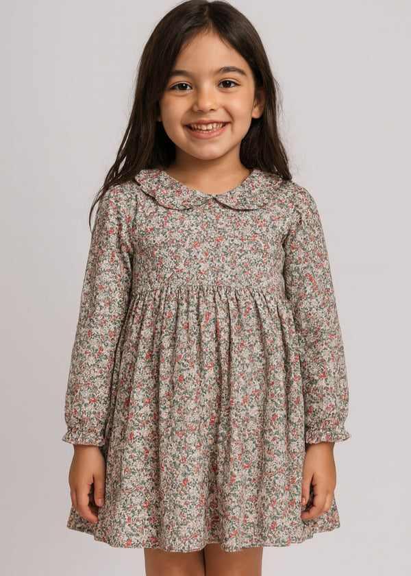 Rochie din bumbac cu guler cret