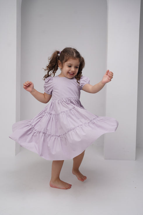 Rochie lila cu volane