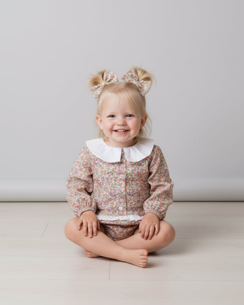 Body cu flori si guler cret