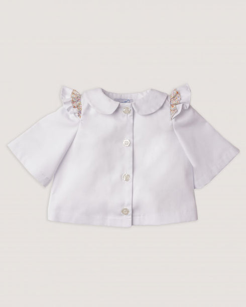 Jacheta din denim cu volane