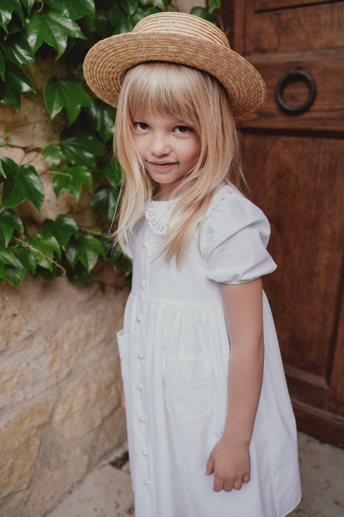 Rochie ceremonie din bumbac cu dantela