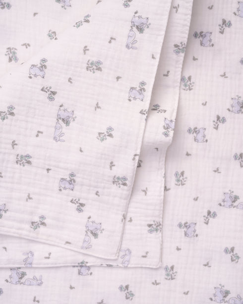 Paturica din muselina cu iepurasi blue