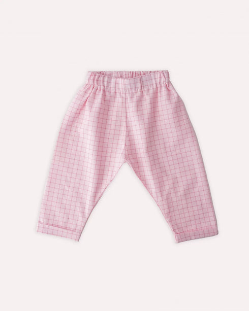 Pantaloni carouri roz