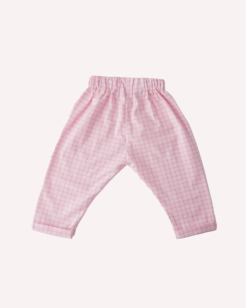 Pantaloni carouri roz