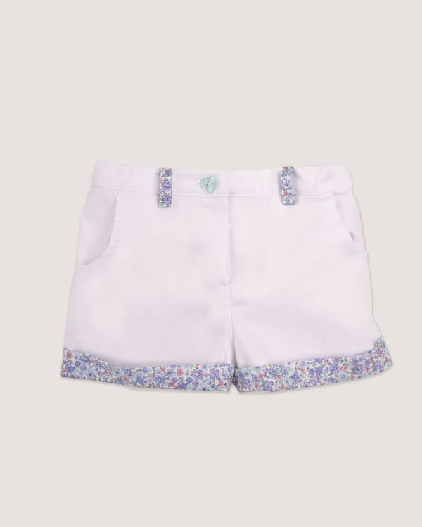 PANTALONI SCURTI DENIM CU IMPRIMEU FLORAL