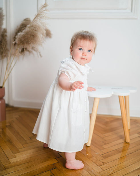 Rochie ceremonie din bumbac cu dantela