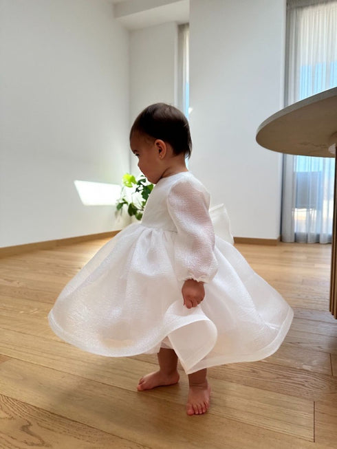 Rochie din organza cu funda oversize