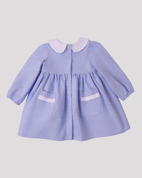 Rochie cu buzunare si guler alb rotund