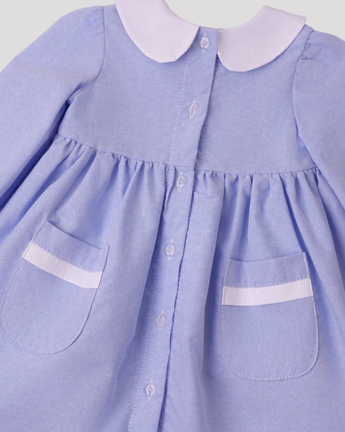 Rochie cu buzunare si guler alb rotund