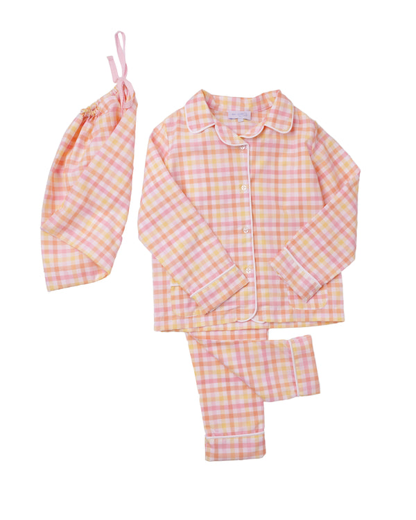 Pijama carouri galbene