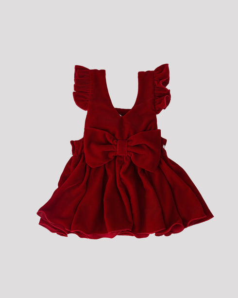 Sarafan catifea rosie si funda la spate Lia