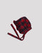 Boneta din tartan rosu cu volanase