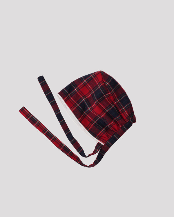 Boneta din tartan rosu