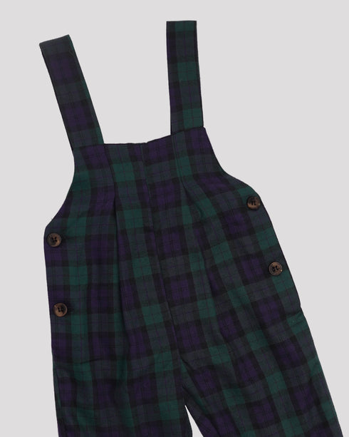 Salopeta din tartan verde Louis