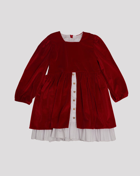 Rochie catifea rosie Iris