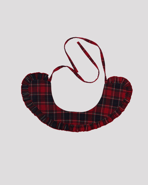 Guler detasabil din tartan rosu