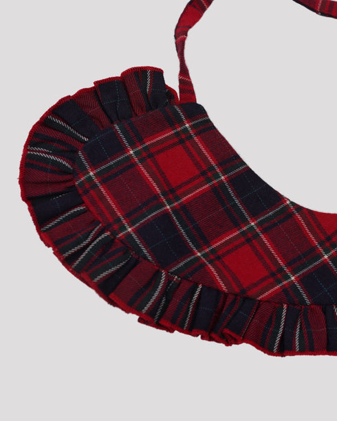 Guler detasabil din tartan rosu