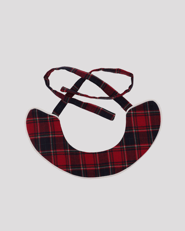 Guler detasabil din tartan rosu unisex